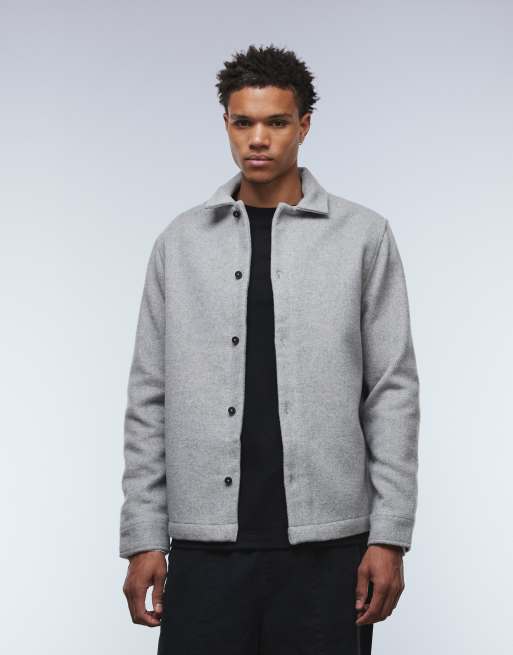 ASOS DESIGN wool overshirt in gray
