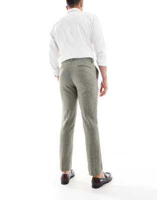 Asos Design Wool Rich Slim Suit Pants In Gray
