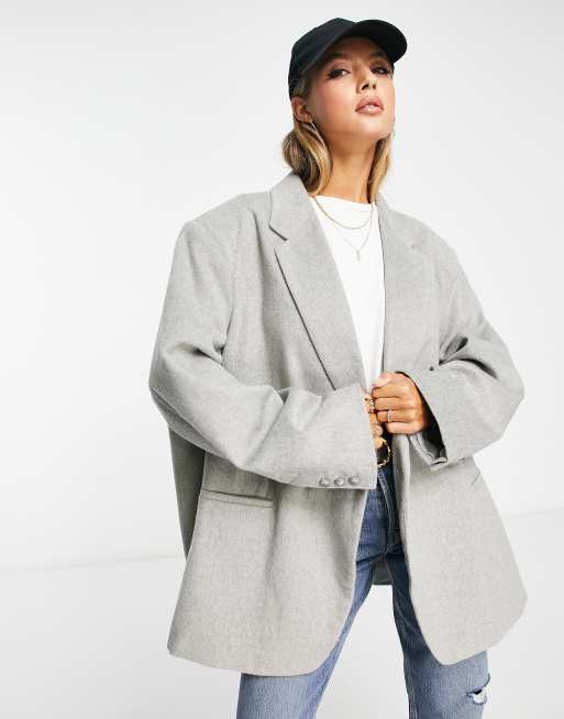 ASOS DESIGN - Blazer grandad oversize in paillettes grandi argento