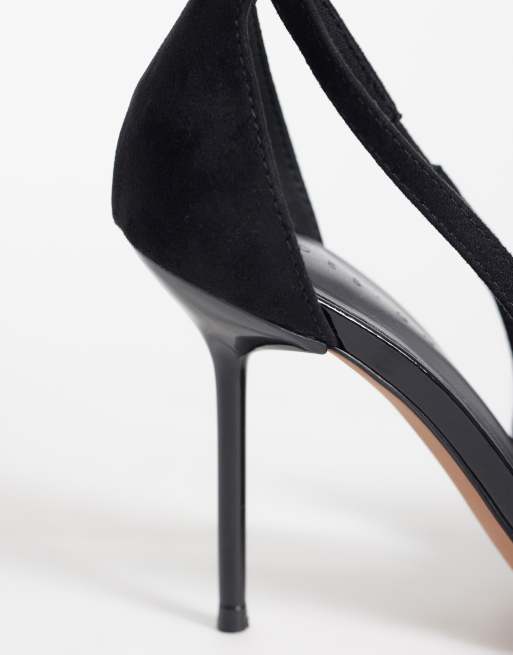 ASOS DESIGN work stiletto court shoes in black suedette, 4 of 4
