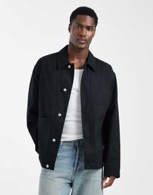 Worker-Jacke in Schwarz mit Oversize-Schnitt Schwarz 2XL
