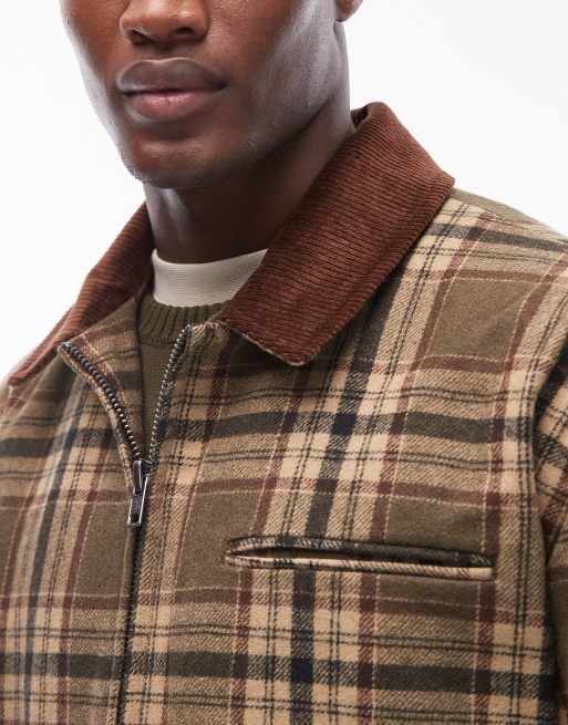 ASOS DESIGN – Workwear-Jacke in kariertem Grün, 5 von 5