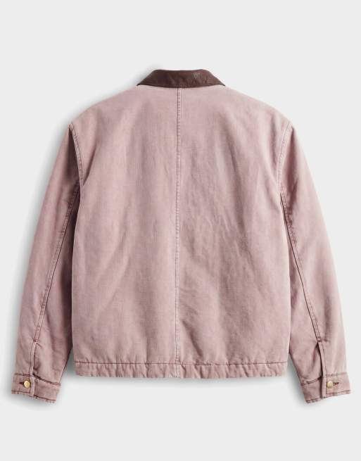 ASOS DESIGN – Workwear-Jacke in verwaschenem Rosa mit Kontrastkragen, 7 von 7