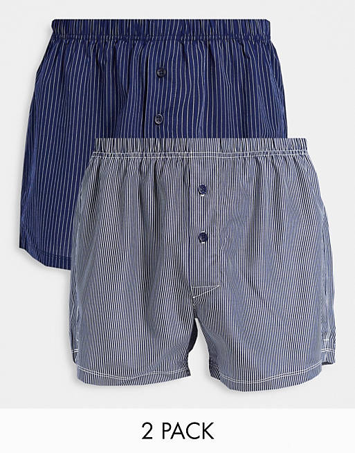 Men Underwear/woven 2 pack boxers with pinstripe 