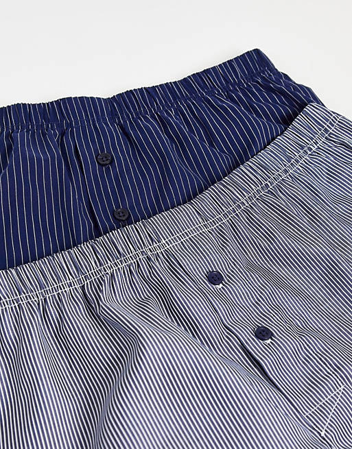 Men Underwear/woven 2 pack boxers with pinstripe 