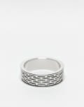 [ASOS DESIGN] ASOS DESIGN woven basket band ring in silver tone 2XL SILVER