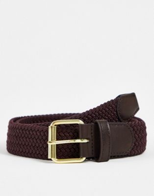 ASOS DESIGN woven belt in brown - ASOS Price Checker