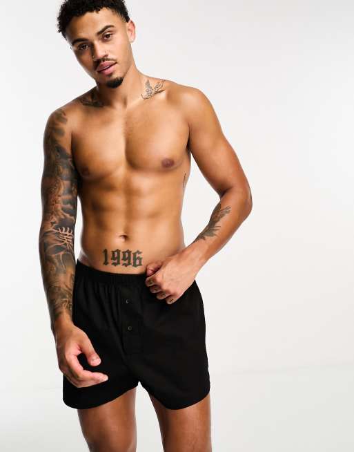 ASOS DESIGN 5 pack jersey boxers in black