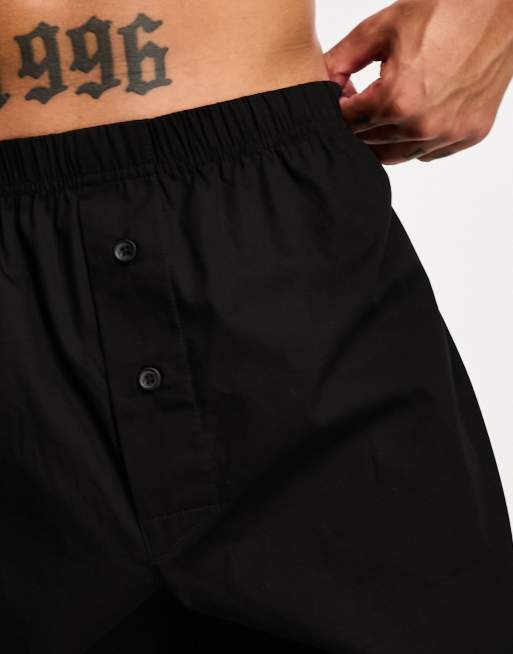 ASOS DESIGN woven boxers in black | ASOS