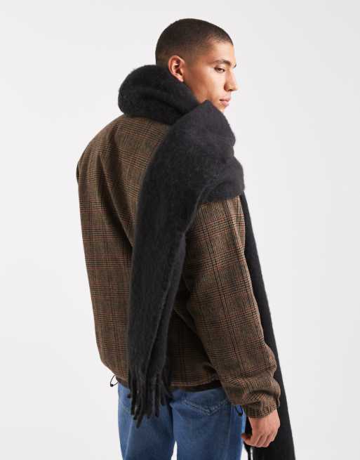 小物 Brushed Scarf / CHECKED BLACK BRUSHED CHECK SCARF - Black | ZARA New Zealand