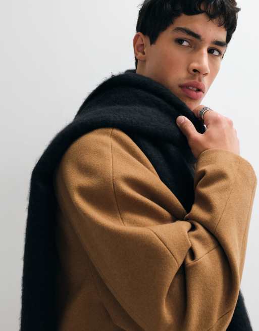 ASOS DESIGN woven brushed scarf in black, 3 of 3