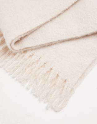 Asos Design Woven Brushed Scarf In White