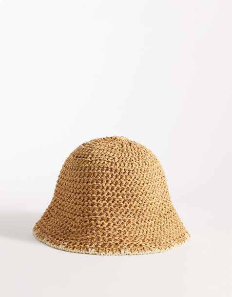 ASOS Design woven hat in neutral - view 1