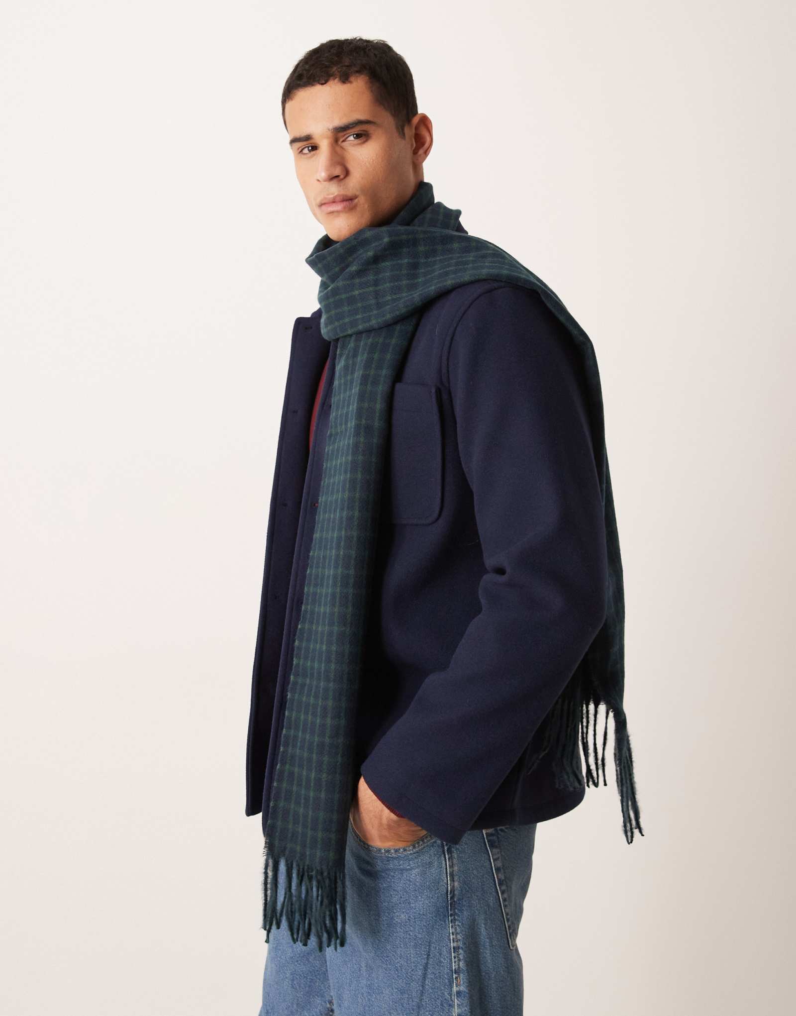 ДИЗАЙНЕРСКИЙ тканый шарф в клетку 