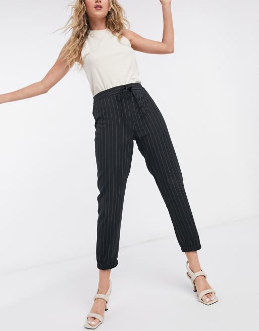 pinstripe smart joggers