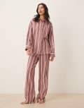 [ASOS DESIGN] ASOS DESIGN woven lightweight pyjama pants in red & white stripe 4 RED & WHITE STRIPE