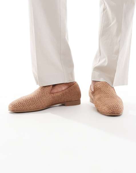 ASOS DESIGN woven loafers in natural color - view 1