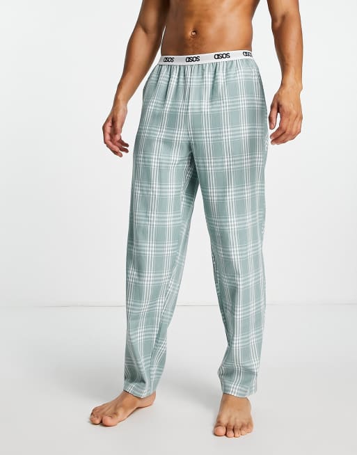 ASOS DESIGN lounge pajama bottoms in blue check