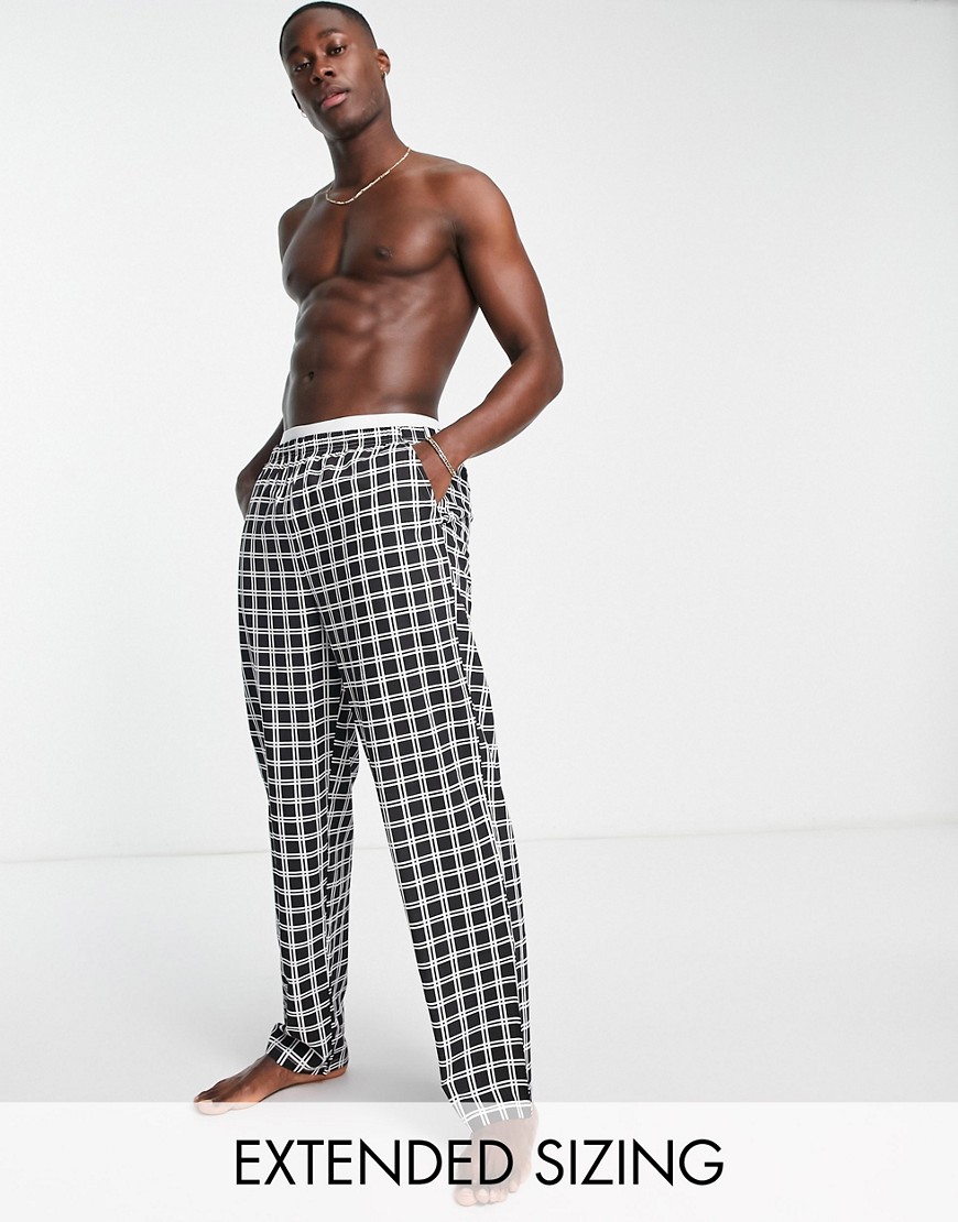 ASOS DESIGN woven lounge bottoms in black and white check