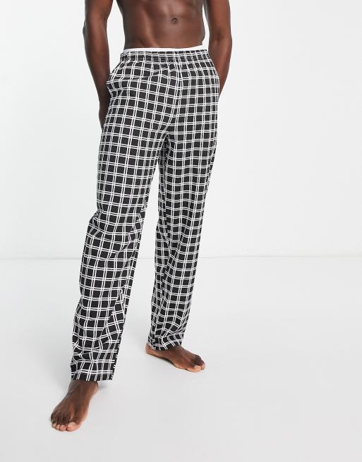 ASOS DESIGN lounge pajama bottoms in blue check