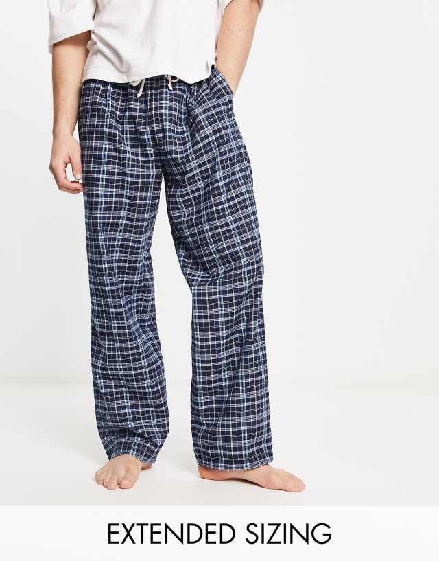 ASOS DESIGN woven lounge bottoms in blue check