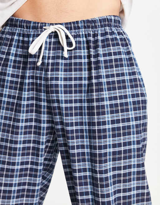 ASOS DESIGN woven lounge bottoms in blue check