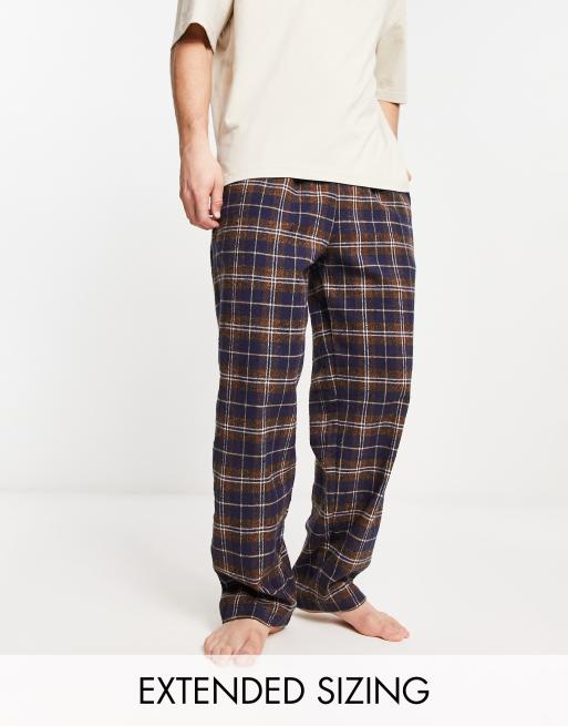 ASOS DESIGN lounge pajama bottoms in blue check