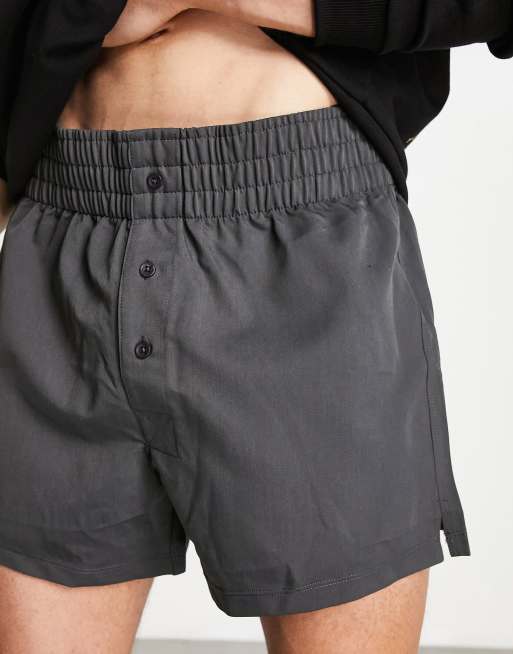 ASOS DESIGN short woven boxers in black