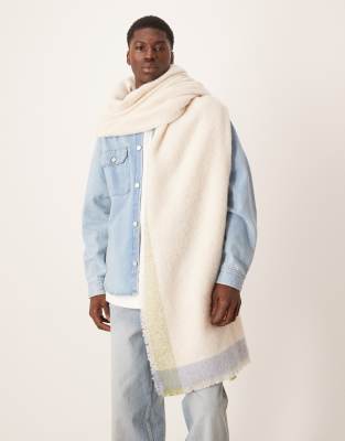 Asos Design Woven Oversized Blanket Scarf In Neutral