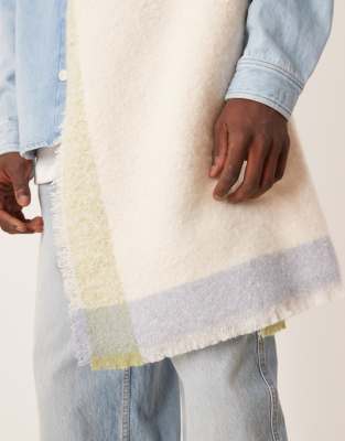 Asos Design Woven Oversized Blanket Scarf In Neutral
