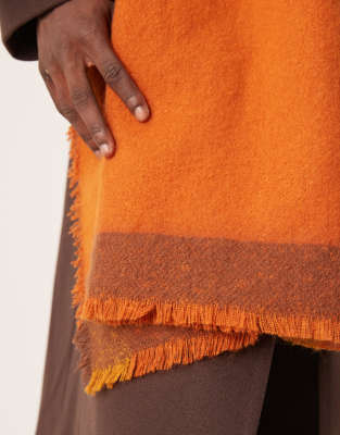 Asos Design Woven Oversized Blanket Scarf In Orange
