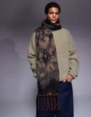 Asos Design Woven Oversized Leopard Print Scarf-brown