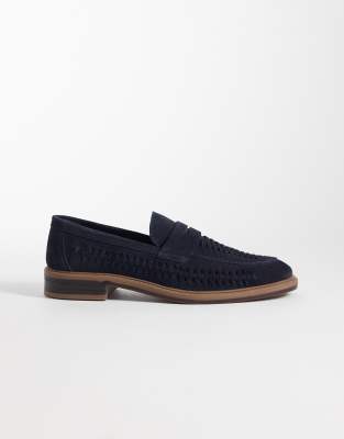  woven penny loafer  suede