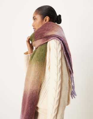 Asos Design Woven Scarf With Brushed Stripe Design In Multi