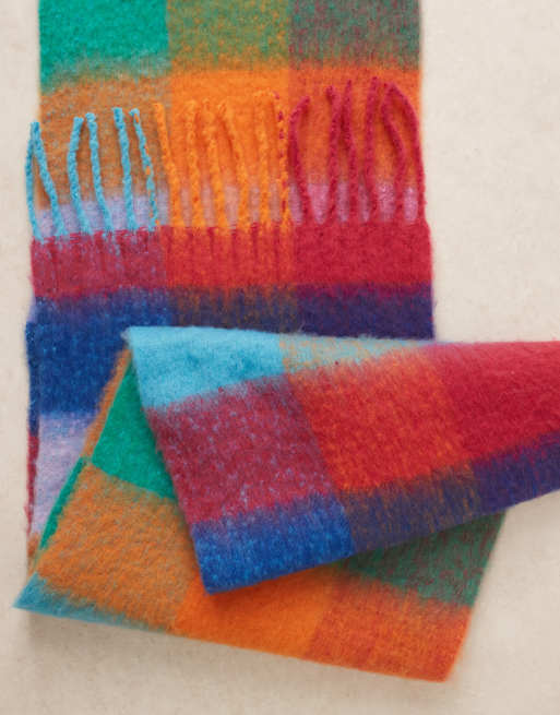 ASOS DESIGN woven scarf with oversized plaid design in multi