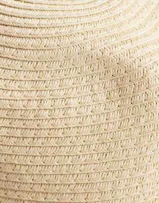Asos Design Woven Straw Hat In Neutral