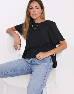 top with ruffle hem