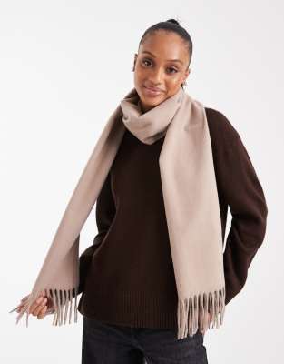Asos Design Woven Tassel Scarf In Pink