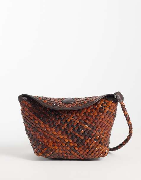 ASOS DESIGN woven two tone flap top mini crossbody bag - view 1
