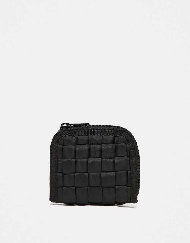 ASOS DESIGN woven wallet in black