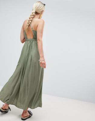 beach maxi wrap dress