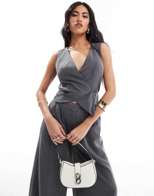 Asos design wrap jumpsuit with self belt on sale