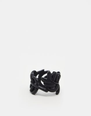 FhyzicsShops DESIGN wrap around feather ring in matte black