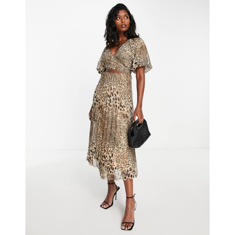 Leopard print cheap midi dress asos