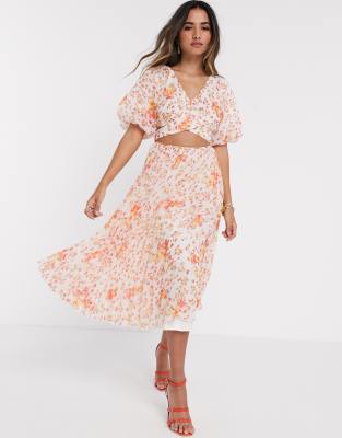 asos midi dress floral