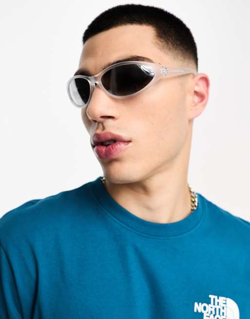 dirigir Desconfianza honor ASOS DESIGN wrap around racer sunglasses with smoke lens in clear | ASOS