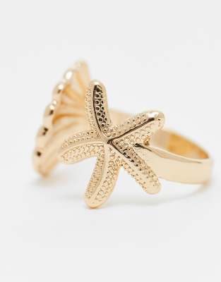 Asos Design Wrap Around Shell Ring