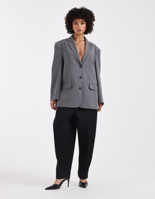 ASOS DESIGN wrap back blazer in charcoal, 4 of 4