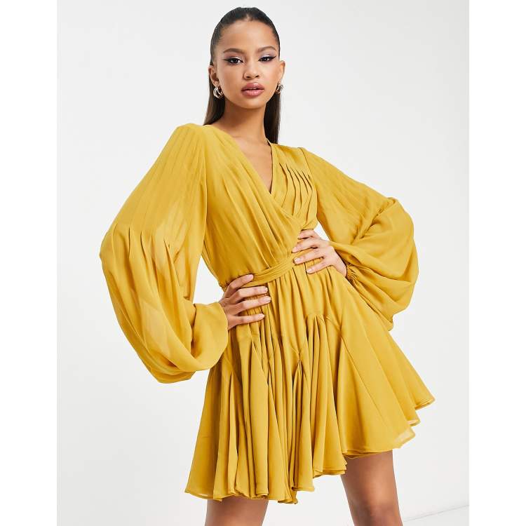 Mustard yellow 2025 dress asos