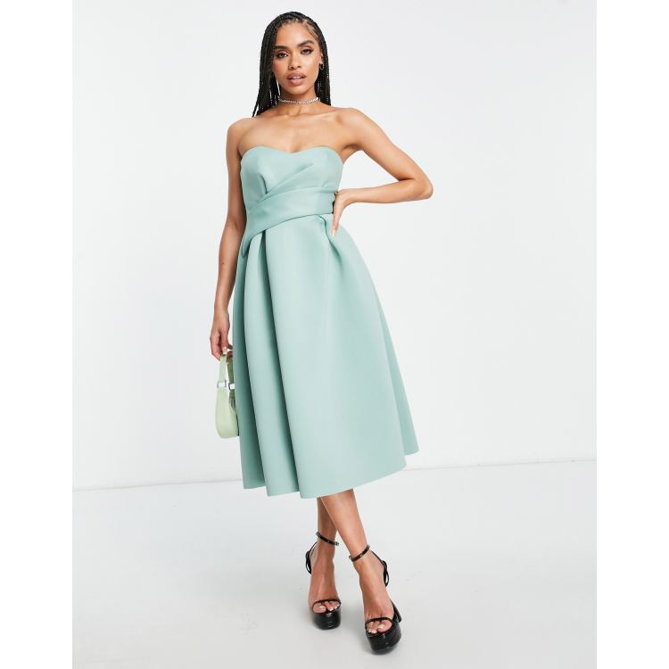 Asos design bandeau crop top maxi prom outlet dress